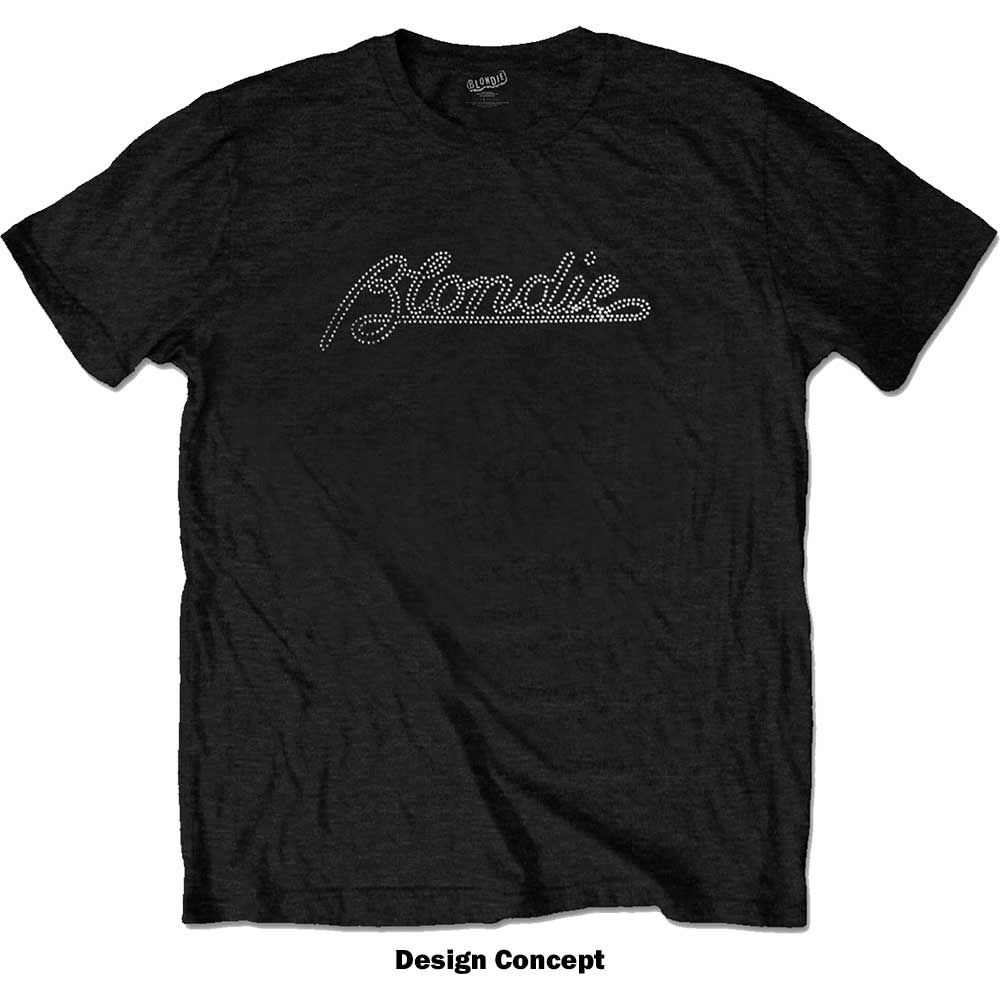 Blondie Unisex Embellished T-Shirt: Logo (Diamante) Embellished T-Shirt