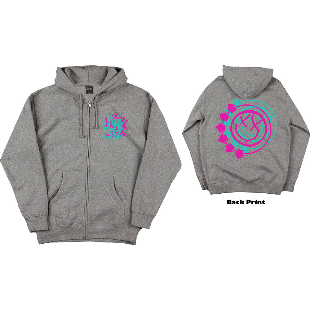 Blink-182 Unisex Zipped Hoodie: Double Six Arrow Smile (Back Print) Ritshoodie