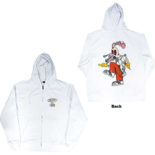 Blink-182 Unisex Zipped Hoodie: Roger Rabbit (Back Print) Ritshoodie