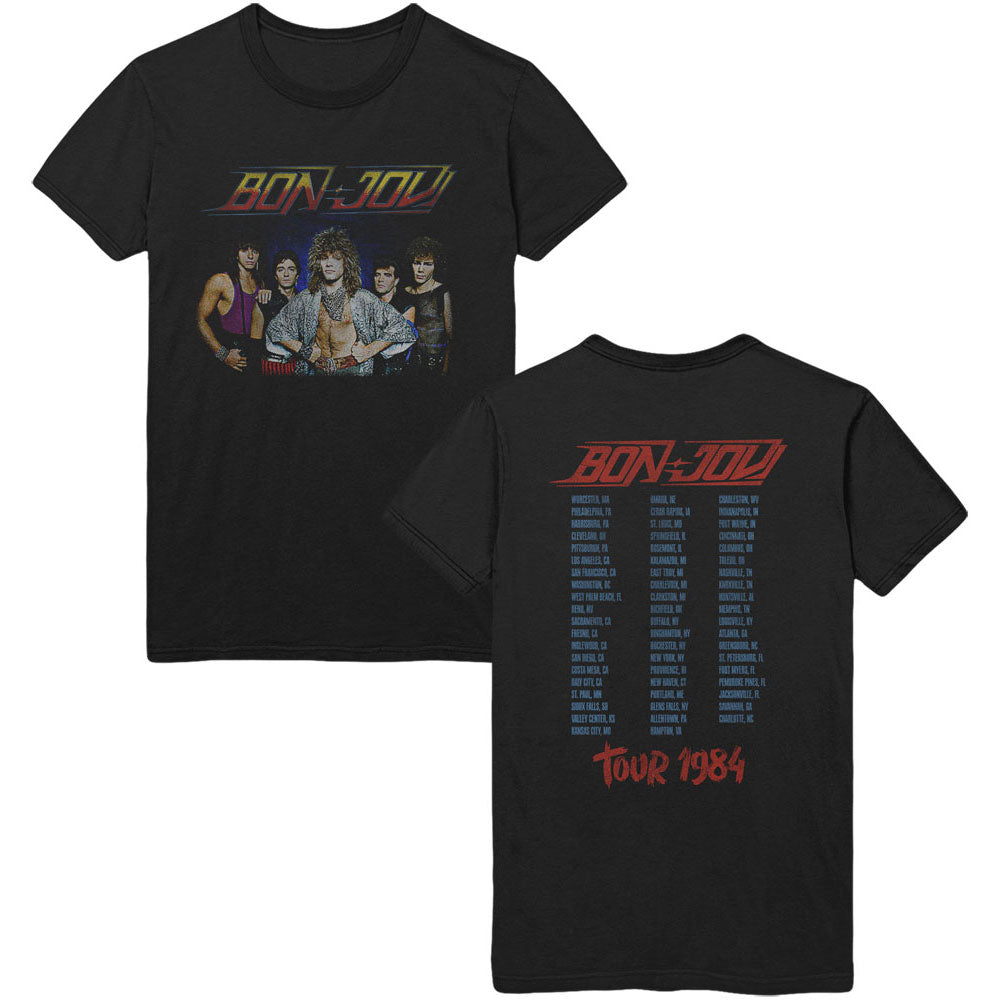 Bon Jovi Unisex T-Shirt: Tour '84 (Back Print) T-Shirt