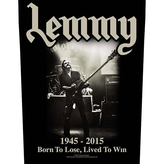 Lemmy Back Patch: Lived to Win Achterpatch