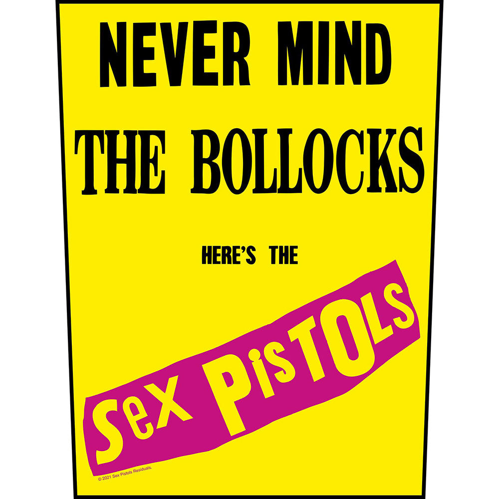 The Sex Pistols Back Patch: Never Mind The Bollocks Yellow Achterpatch