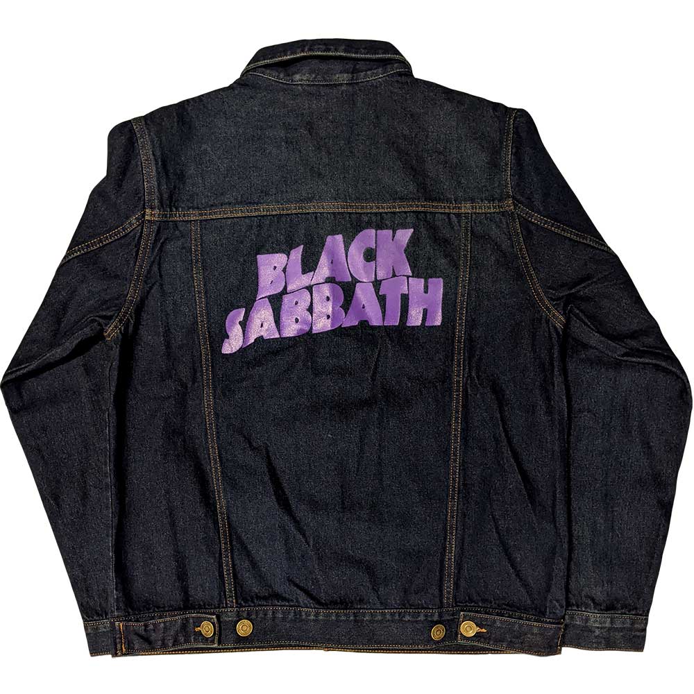 Black Sabbath Unisex Denim Jacket: Wavy Logo (Back Print) Spijkerjas
