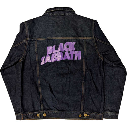 Black Sabbath Unisex Denim Jacket: Wavy Logo (Back Print) Spijkerjas