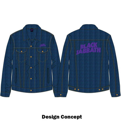 Black Sabbath Unisex Denim Jacket: Wavy Logo (Back Print) Spijkerjas
