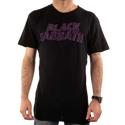 Black Sabbath Unisex Embellished T-Shirt: Wavy Logo (Diamante) Embellished T-Shirt