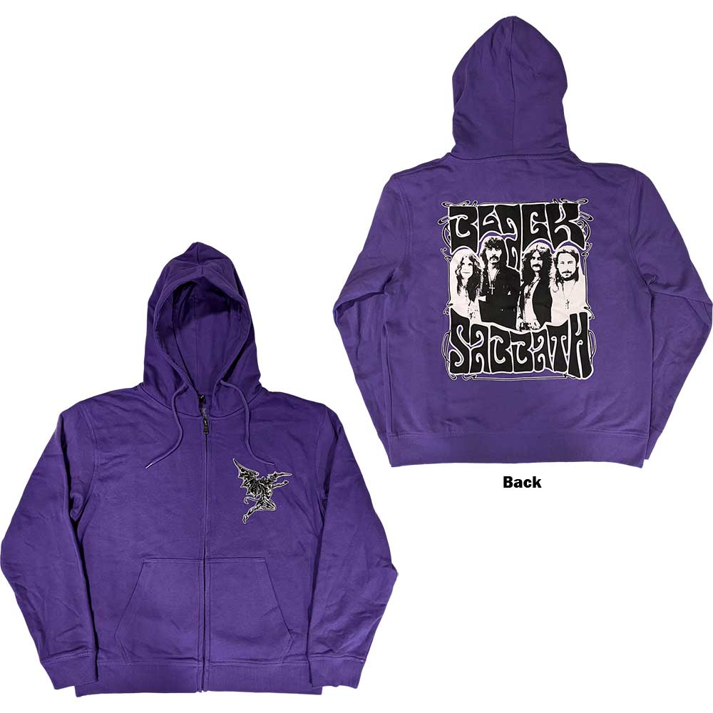 Black Sabbath Unisex Zipped Hoodie: Henry Pocket Logo (Back Print) Ritshoodie