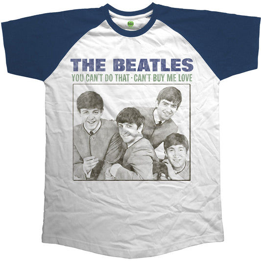 The Beatles Unisex Raglan T-Shirt: You Can't Do That - Can't Buy Me Love Raglan T-Shirt