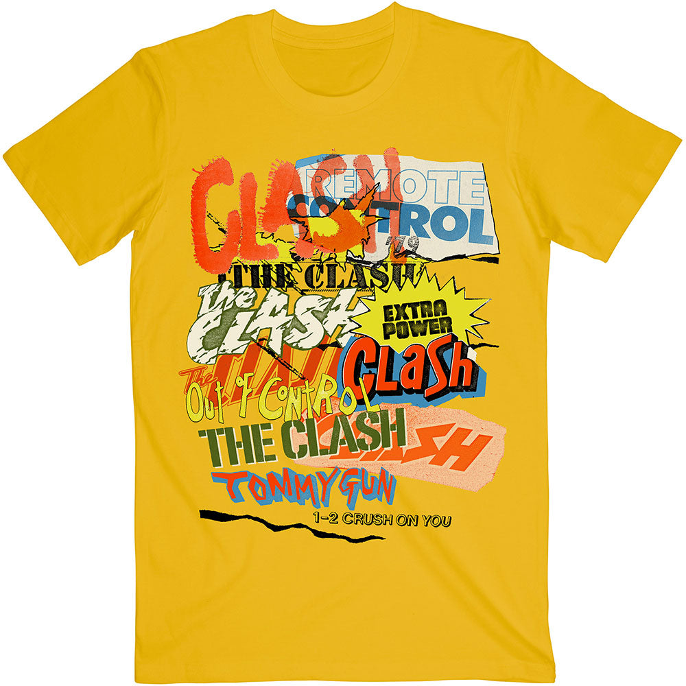 The Clash Unisex T-Shirt: Singles Collage Text T-Shirt