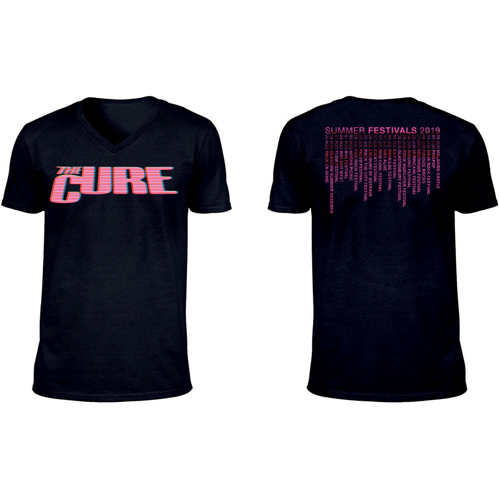 The Cure Unisex T-Shirt: Neon Logo (Back Print) (Ex-Tour) T-Shirt