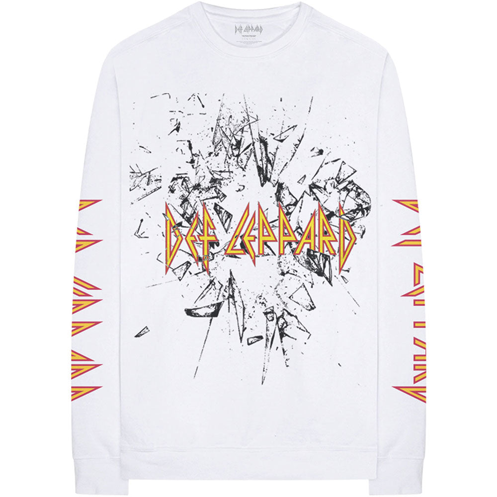 Def Leppard Unisex Long Sleeve T-Shirt: Shatter (Sleeve Print) Long Sleeve T-Shirt