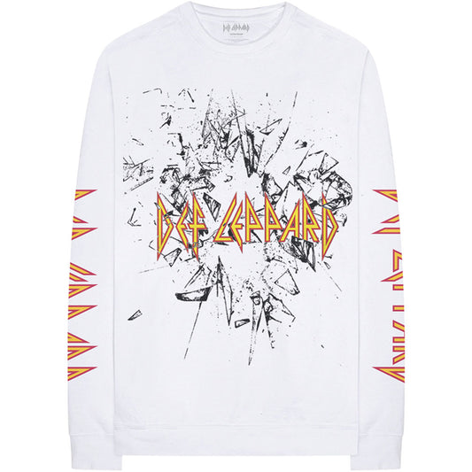 Def Leppard Unisex Long Sleeve T-Shirt: Shatter (Sleeve Print) Long Sleeve T-Shirt