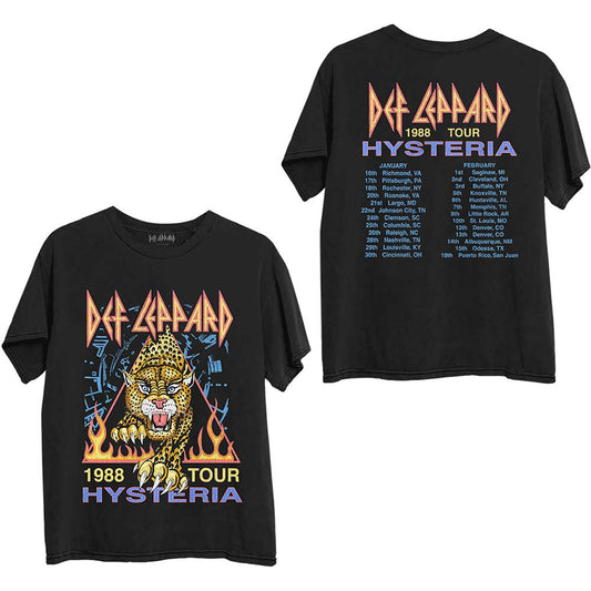 Def Leppard Unisex T-Shirt: Hysteria '88 (Back Print) T-Shirt