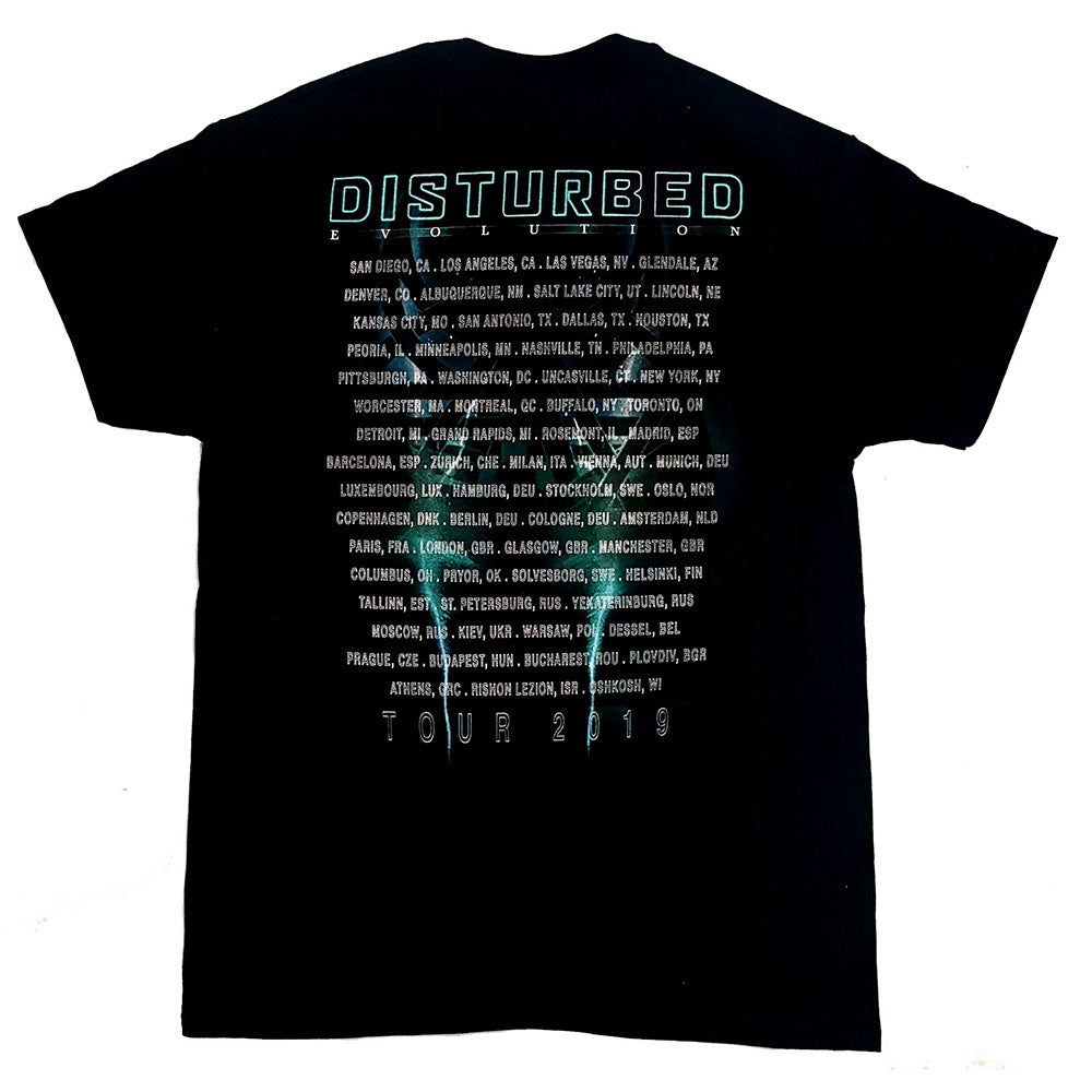 Disturbed Unisex T-Shirt: Apocalypse Date back (Back Print) (Ex-Tour) T-Shirt