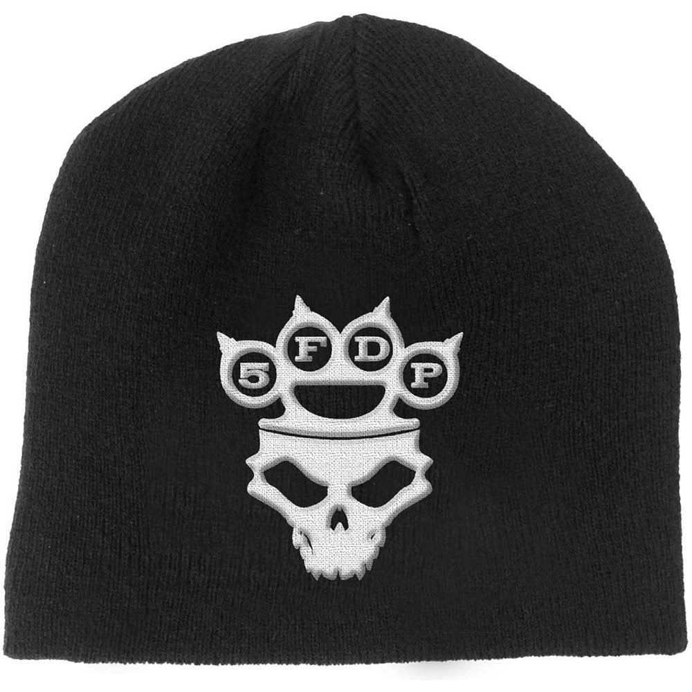 Five Finger Death Punch Unisex Beanie Hat: Knuckle-Duster Logo & Skull Muts