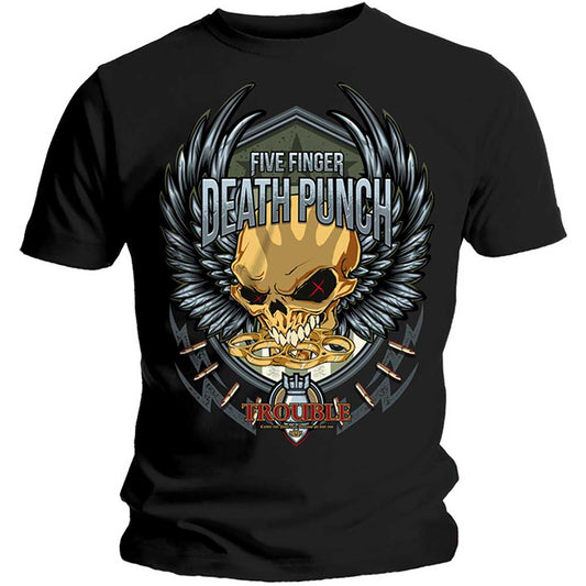 Five Finger Death Punch Unisex T-Shirt: Trouble T-Shirt