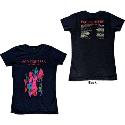 Foo Fighters Ladies T-Shirt: Wasting Light 2011 European Tour (Back Print) (Ex-Tour) T-Shirt