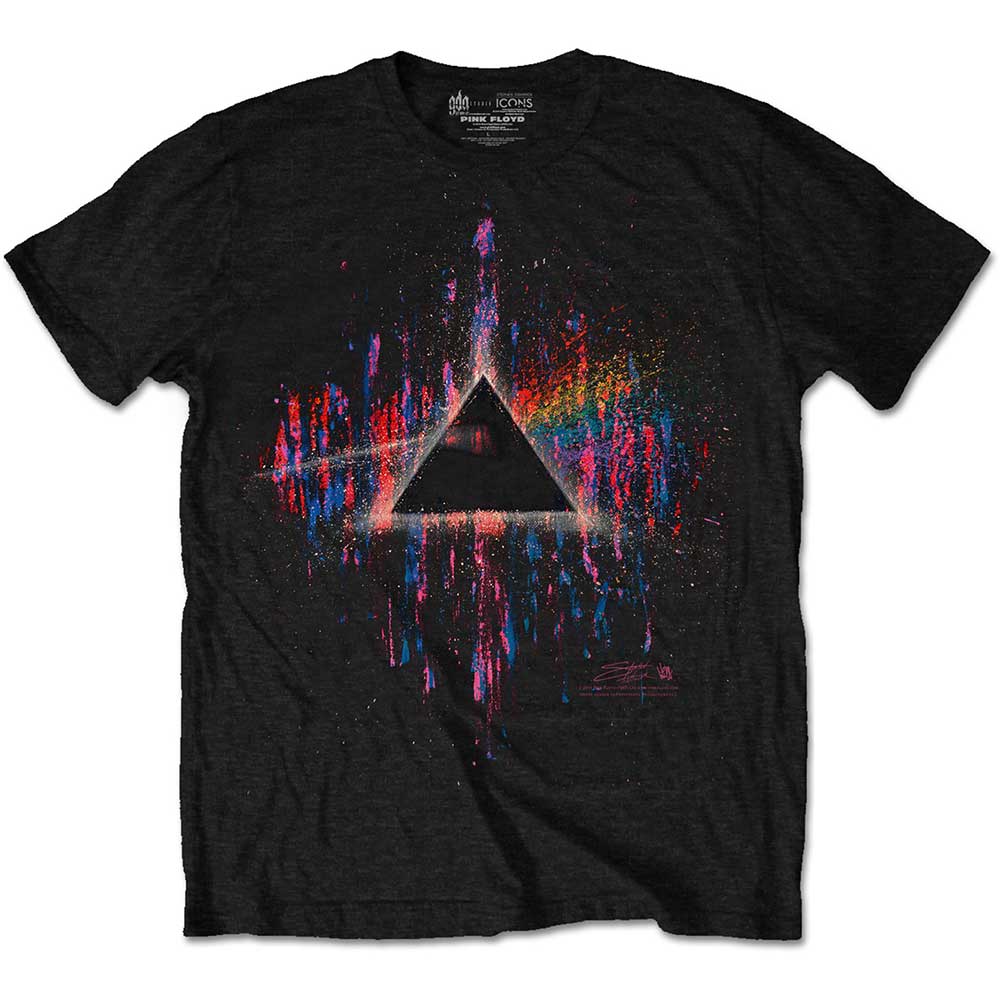 Pink Floyd Unisex T-Shirt: Dark Side of the Moon Pink Splatter T-Shirt