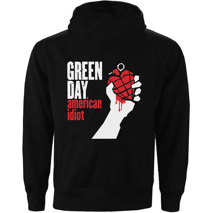 Green Day Ladies Zipped Hoodie: American Idiot (Back Print) Ritshoodie