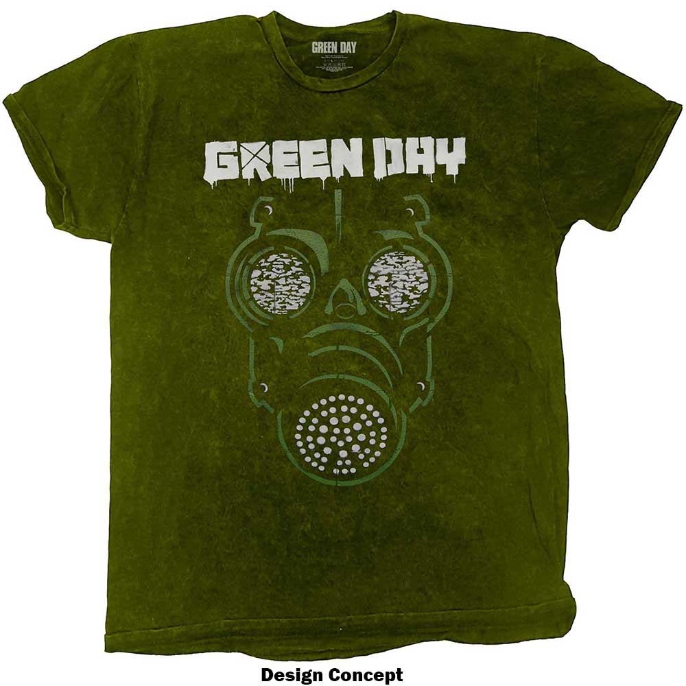 Green Day Unisex T-Shirt: Gas Mask (Wash Collection) T-Shirt