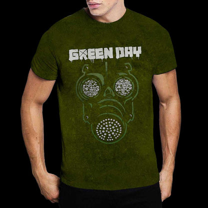 Green Day Unisex T-Shirt: Gas Mask (Wash Collection) T-Shirt