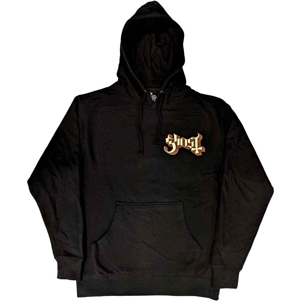 Ghost Unisex Pullover Hoodie: Pocket Logo & Opus (Back Print) Trui met capuchon