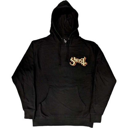 Ghost Unisex Pullover Hoodie: Pocket Logo & Opus (Back Print) Trui met capuchon