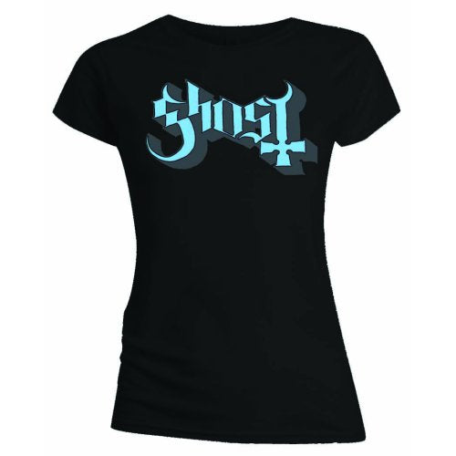 Ghost Ladies T-Shirt: Blue/Grey Keyline Logo (Skinny Fit) T-Shirt