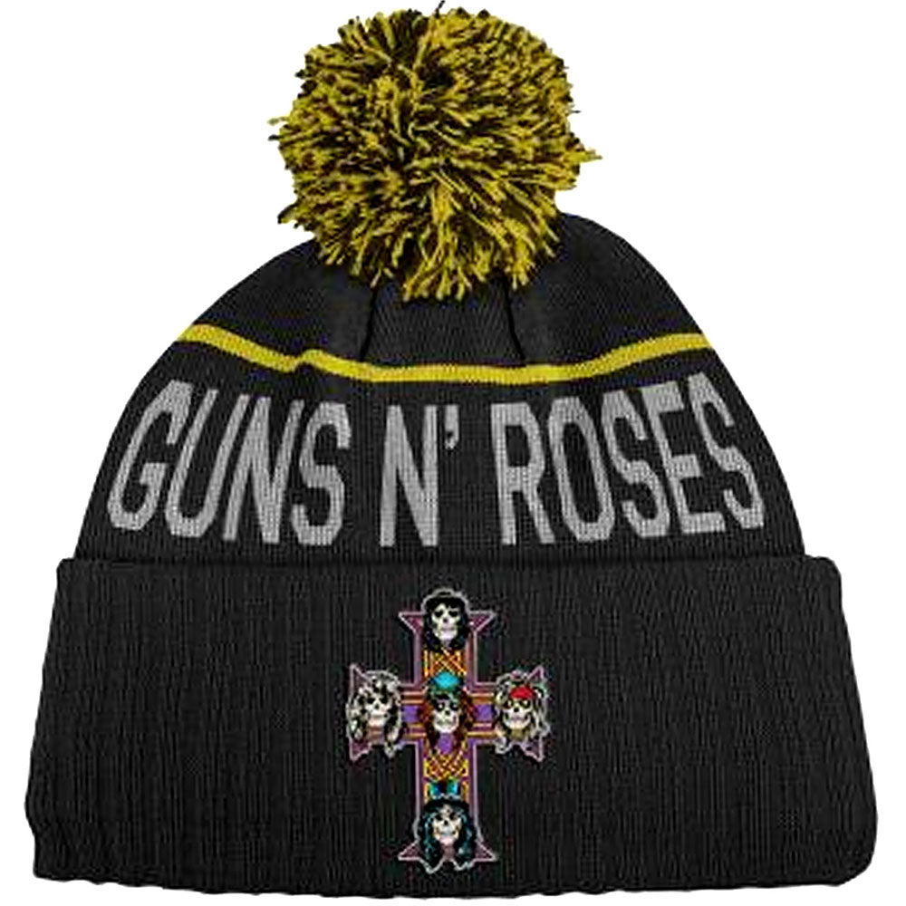 Guns N' Roses Unisex Bobble Beanie Hat: Cross Bobble muts