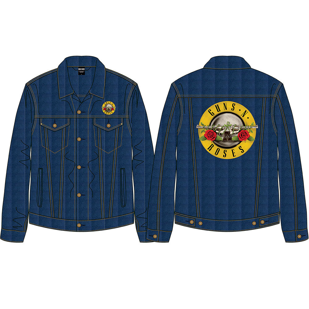 Guns N' Roses Unisex Denim Jacket: Classic Logo (Back Print) Spijkerjas