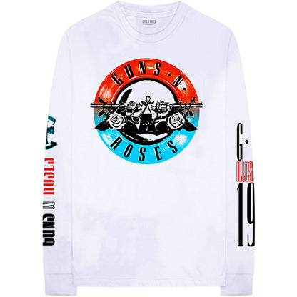 Guns N' Roses Unisex Long Sleeve T-Shirt: Motorcross Logo (Back & Sleeve Print) Long Sleeve T-Shirt