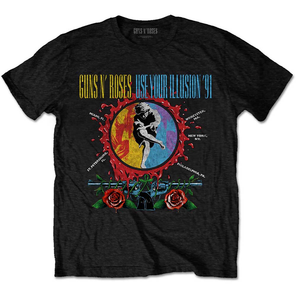 Guns N' Roses Unisex T-Shirt: Use Your Illusion Circle Splat T-Shirt