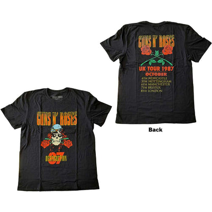 Guns N' Roses Unisex T-Shirt: UK Tour '87 (Back Print) T-Shirt