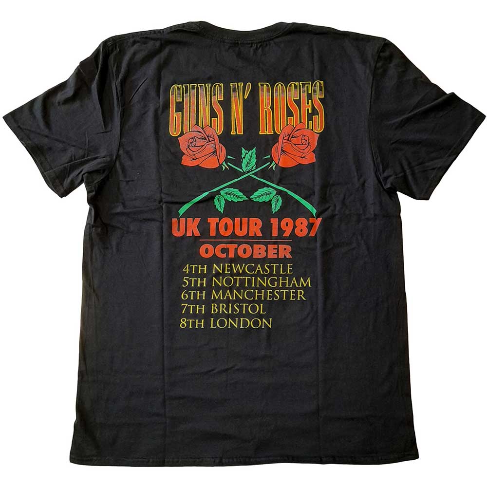 Guns N' Roses Unisex T-Shirt: UK Tour '87 (Back Print) T-Shirt