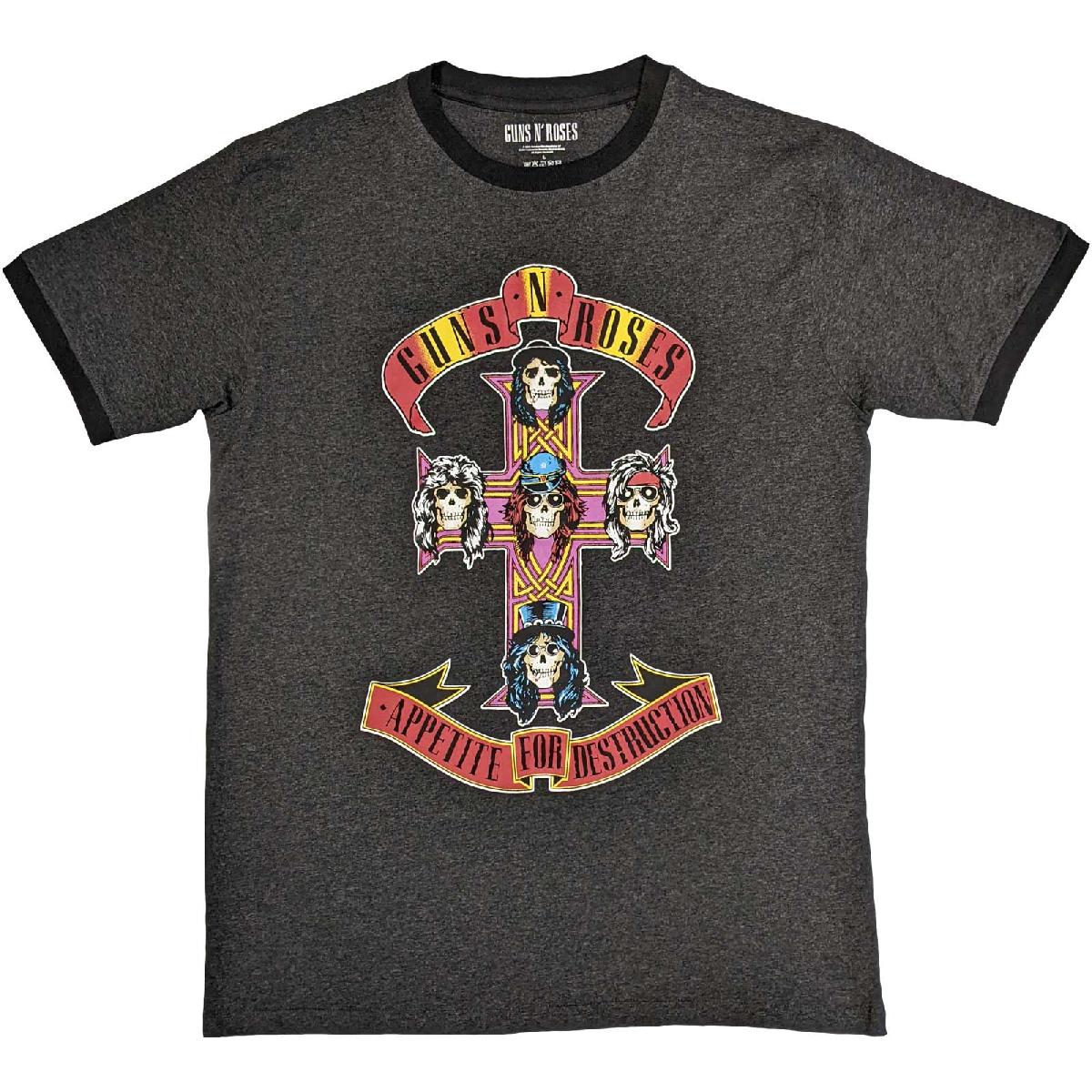 Een foto van een Ringer T-Shirt van Guns N' Roses.