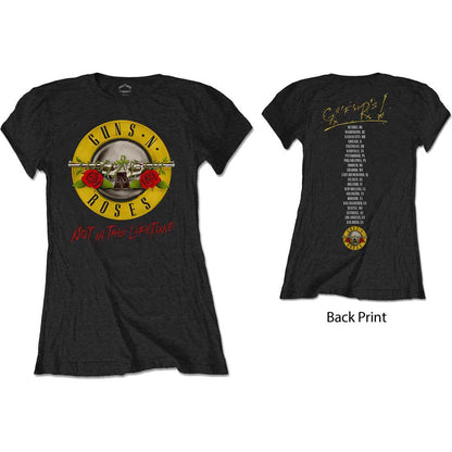 Guns N' Roses Ladies T-Shirt: Not In This Lifetime Tour (Back Print) T-Shirt