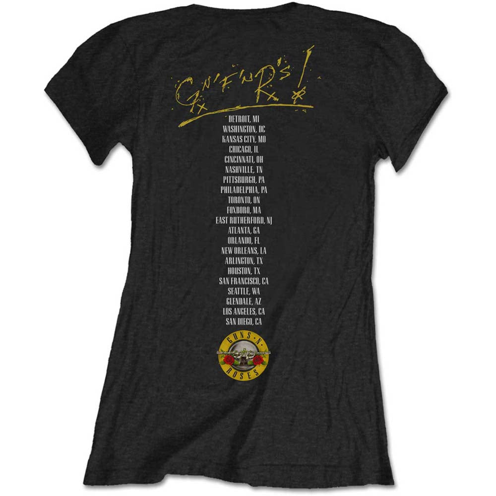 Guns N' Roses Ladies T-Shirt: Not In This Lifetime Tour (Back Print) T-Shirt