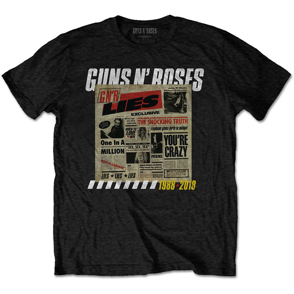 Guns N' Roses Unisex T-Shirt: Lies Track List (Back Print) T-Shirt