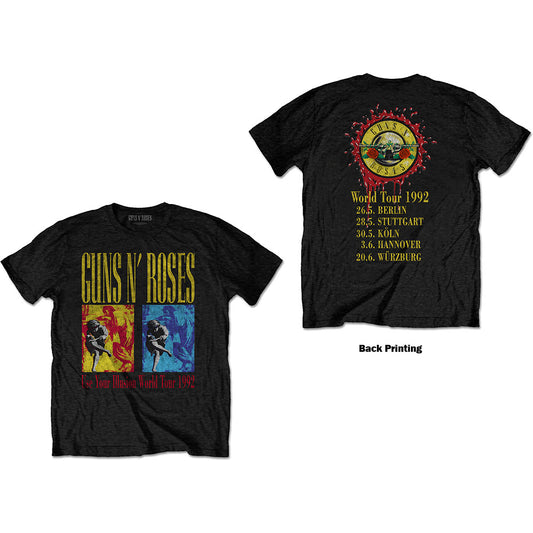 Guns N' Roses Unisex T-Shirt: Use Your Illusion World Tour (Back Print) T-Shirt