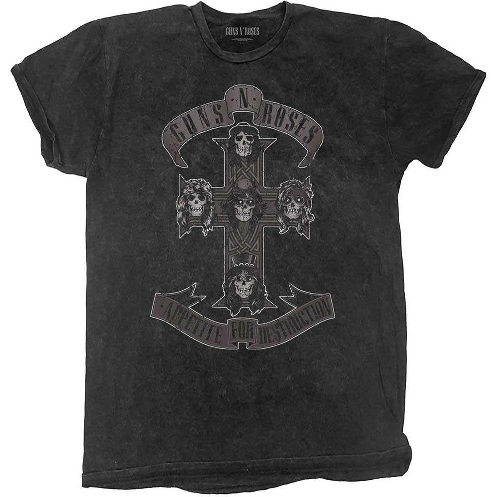 Guns N' Roses Kids T-Shirt: Monochrome Cross (Wash Collection) T-Shirt