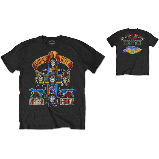 Guns N' Roses Unisex T-Shirt: NJ Summer Jam 1988 (Back Print) T-Shirt