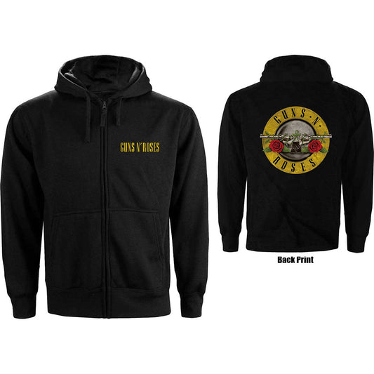 Guns N' Roses Ladies Zipped Hoodie: Classic Logo (Back Print) Ritshoodie