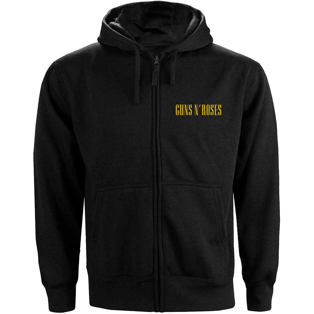 Guns N' Roses Ladies Zipped Hoodie: Classic Logo (Back Print) Ritshoodie