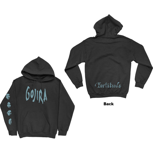 Gojira Unisex Pullover Hoodie: Fortitude Faces (Back & Sleeve Print) Trui met capuchon