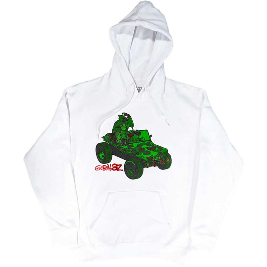 Gorillaz Unisex Pullover Hoodie: Green Jeep Trui met capuchon