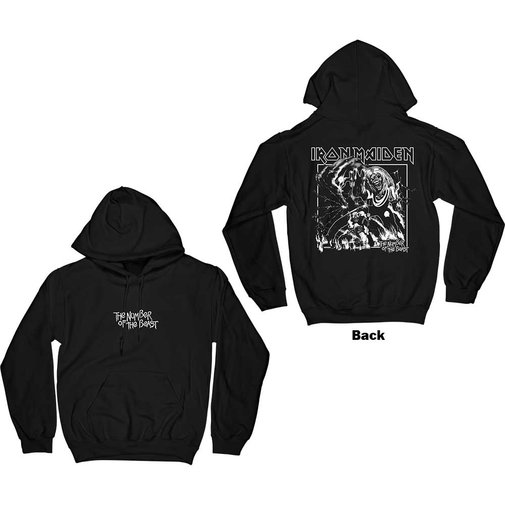 Iron Maiden Unisex Pullover Hoodie: Number Of The Beast One Colour (Back Print) Trui met capuchon