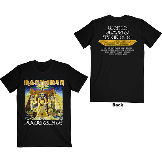 Iron Maiden Unisex T-Shirt: Powerslave World Slavery Tour (Back Print) T-Shirt