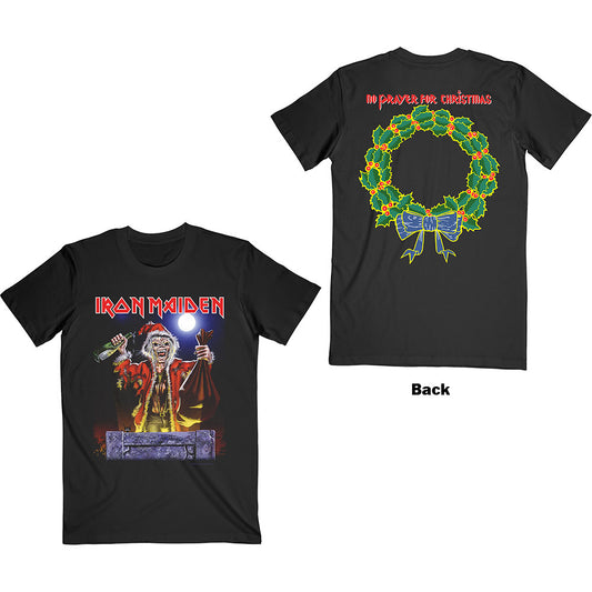 Iron Maiden Unisex T-Shirt: No Prayer For Christmas (Back Print) T-Shirt