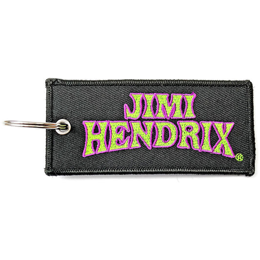 Jimi Hendrix Keychain: Arched Logo (Double Sided Patch) Sleutelhanger