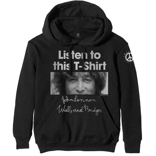 John Lennon Unisex Pullover Hoodie: Listen To This Trui met capuchon